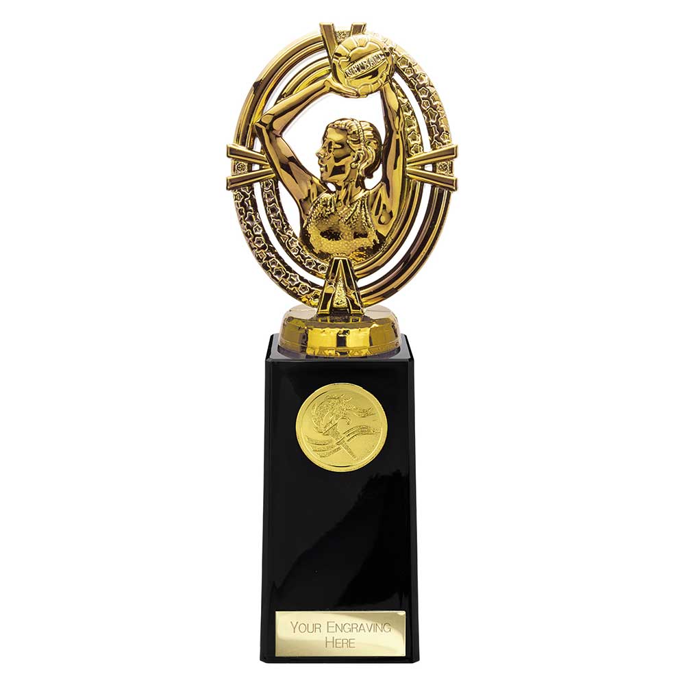 Netball Player Trophy – Black Column
